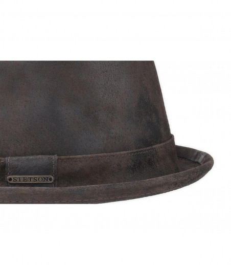 Pork pie Leder braun Stetson Pork pie Leder braun Stetson